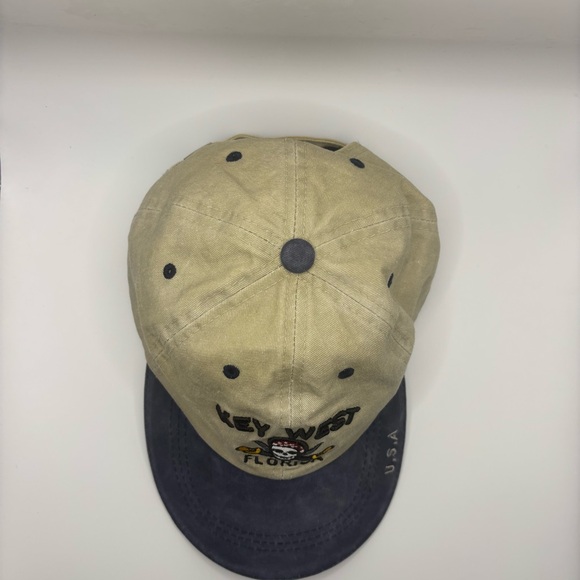Key West Florida Embroidered Beige & Blue Men’s Cap w/ Adjustable Strap - Picture 6 of 8